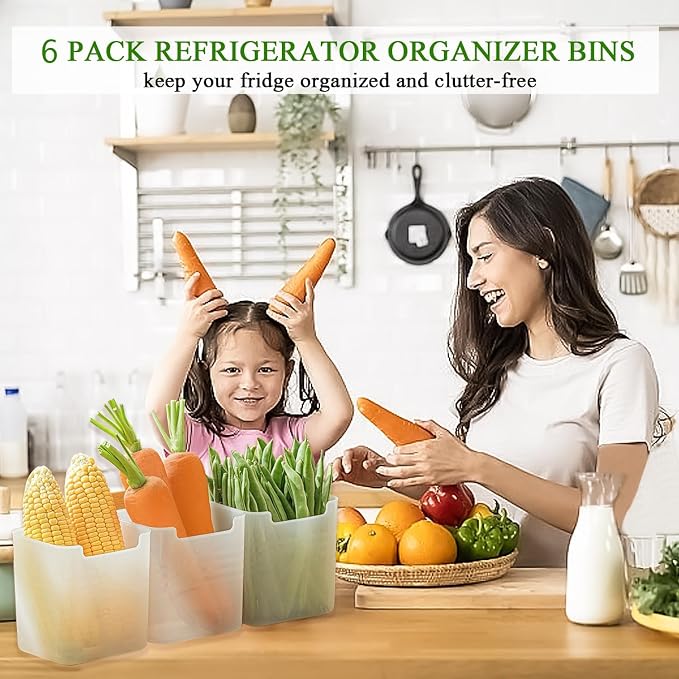 5 Pack Refrigerator Organizer Box, Plastic Refrigerator Side Door Storage Containers, Space-Saving Organizer Bins for Refrige, Refrige Drawers for Fruit and Vegetable (Clear,S×3+L×2) - Image 6