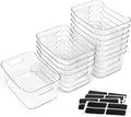 12 PACK Clear Plastic Storage Bins, Kitchen Cabinet Pantry Organizer Bins | Crystal-clear, Thicker, BPA Free, 12 Stickers - Multi-Use Containers for Home, Office, Shelf, Cupboard, Fridge Organization by MakeLifeBetterEasier