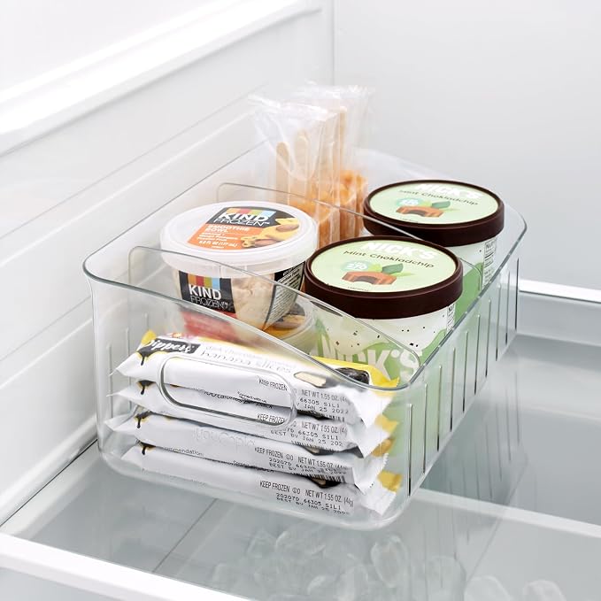 YouCopia FreezeUp Freezer Bin 12", BPA-Free Fridge Organizer with Adjustable Dividers and Handle for Frozen Food and Leftovers - Image 8