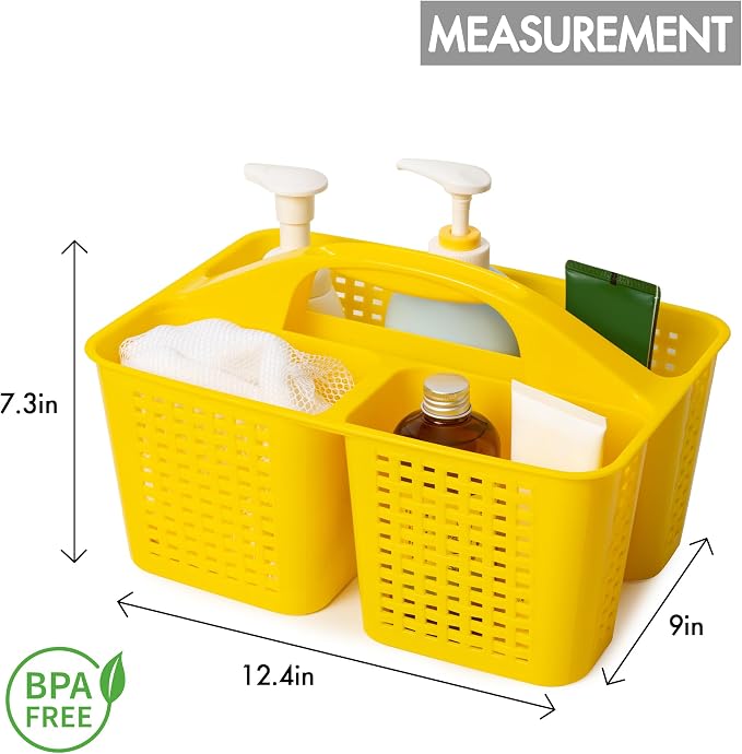 Tiawudi Portable Shower Caddy, Caddy Organizer with Handle, Plastic Shower Basket Hold Soap, Shampoo, Hair Supplies and Beauty Products, Cleaning Supplies Organizer for Home, Dorm, Shelf and Cabinet - Image 2