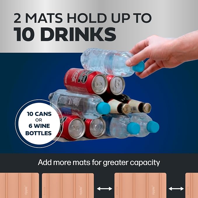 Cooks Innovations 2 Pack Drink Organizer for Fridge Modular, Soda Can Refrigerator Organizers and Storage, Beer-Wine-Water Bottle Holder, Durable Non-Slip Anti-Roll - Image 5
