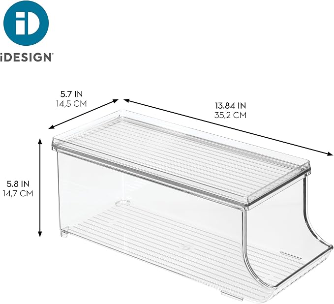iDesign Soda Can Organizer with Lid, Set of 4, Clear | For Pantry or Refrigerator, Made in USA - Image 4