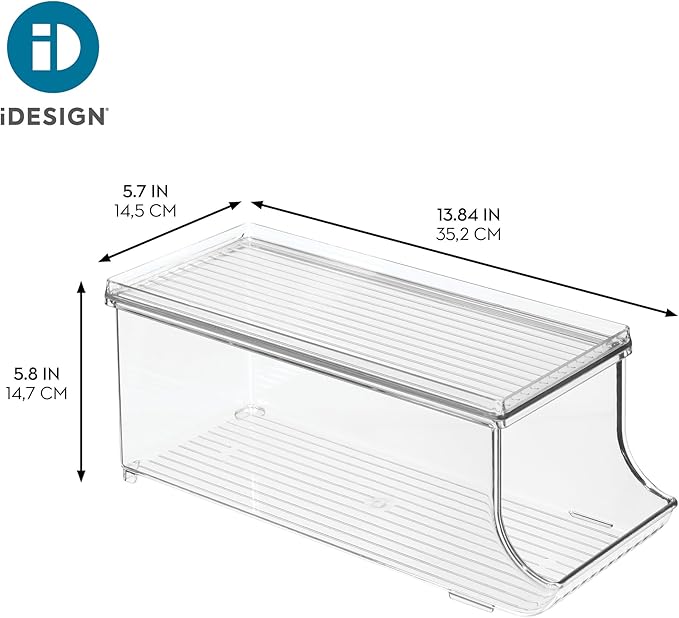 iDesign Soda Can Organizer with Lid, Set of 2, Clear | For Pantry or Refrigerator, Made in USA - Image 4