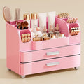 UFORU Makeup Organizer Countertop with 2 Large Drawers for Vanity Bathroom | Brush Holder, Large Capacity, Thickened Plastic, Compact Footprint, Space-Saving Design, Easy Clean, Ideal for Dorm Rooms by UFORU