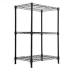 Whitmor 3 Tier Storage Shelves, Heavy Duty Metal Shelving, 400 lbs Capacity per Shelf, 1200 lbs Total, Easy Assembly for Kitchen, Garage, Plant, 18" L x 12" W x 26.4" H, Black by Whitmor