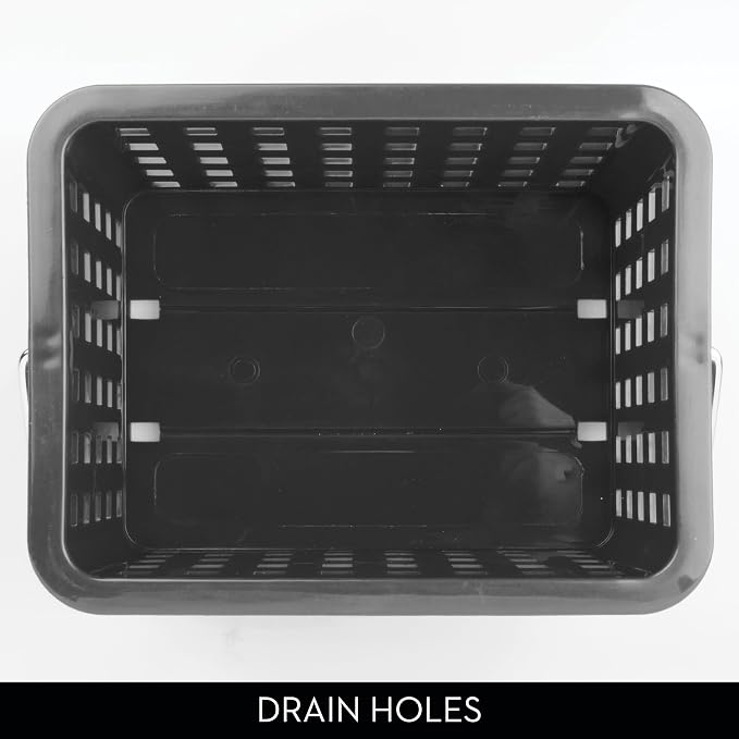iDesign Stackable Shower Basket with Handle, Gray, Set of 3 | Made in USA, For Dorm or Bathroom - Image 7