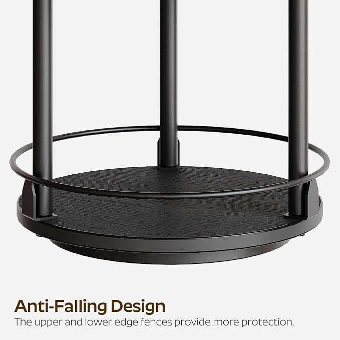 Lazy Susan Organizer, Rotating Spice Rack, 2 Tier Spice Turntable Organizer, Industrial Turntable Spice Holder, for Kitchen Countertop and Cabinet, Compact and Versatile, Black SR22BK - Image 7