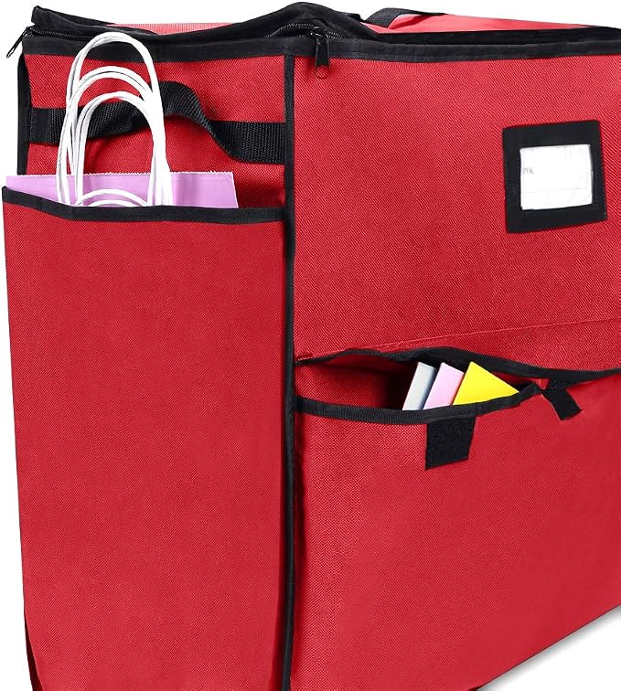 Christmas Storage Organizer, Gift Bags, Bows, Ribbons and Wrapping Accessories Container (Red) - Image 2
