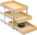 WelFurGeer 3-Tier Pull Out Cabinet Organizer with Soft Close, Heavy-Duty Pull Out Drawers for Cabinets, Slide Out Shelf for Kitchen, Pantry, Bathroom & Under Sink, Solid Birch Wood by WelFurGeer