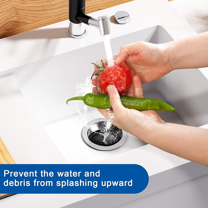 2 PCS Garbage Disposal Splash Guard Sink Baffle, Food Waste Disposer Parts Accessories, Multi-function Drain Plugs for Garbage Disposals, 3 3/8 Inch by CLEESINK - Image 5