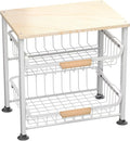 NiuYichee 3-Layer Kitchen Fruit Storage Basket Snack Rack, countertop Storage Rack, Stackable Storage Rack with Desktop, Pull-Out Hollow Metal Storage Basket with Handle, Kitchen Organizers & Storage by NiuYichee