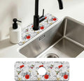 Faucet Mat for Kitchen Sink Poppy Flowers Watercolor Sink Splash Guard Behind Faucet Soft Diatom Mud Material Non-slip Easy to Clean for Bathroom & Kitchen 15"X5.5" by Unknown