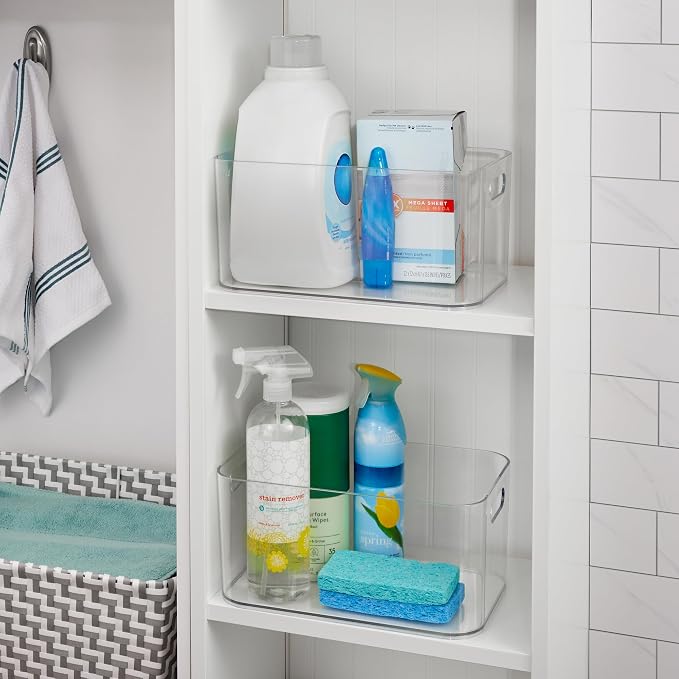 STORi Bliss XL Clear Plastic Storage Bin, Pantry Organizers & Storage Containers, Home Organization Must Haves for Kitchen, Laundry Room, Office, Closet, 12” x 8” Made in USA - Image 3