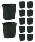 Rubbermaid Commercial Products Deskside Wastebasket/Trash Can, 3.25-Gallon/13-Quart, Black, Plastic, for Bedroom/Bathroom/Office, Fits Under Desk/Sink/Cabinet, Pack of 12 by RubbermaidCommercialProducts