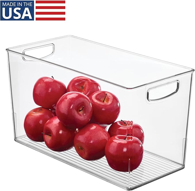 iDesign Pantry Bin with Handles, Clear | Kitchen Storage, For Cabinets, For Pantry, For Fridge - Image 2