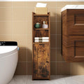 Hzuaneri Bathroom Storage Cabinet, Narrow Toilet Paper Cabinets with Doors | Small Corner Floor Cabinet with Doors and Adjustable Shelf, Bathroom Organizer for Small Spaces, Rustic Brown BC19701X by Hzuaneri