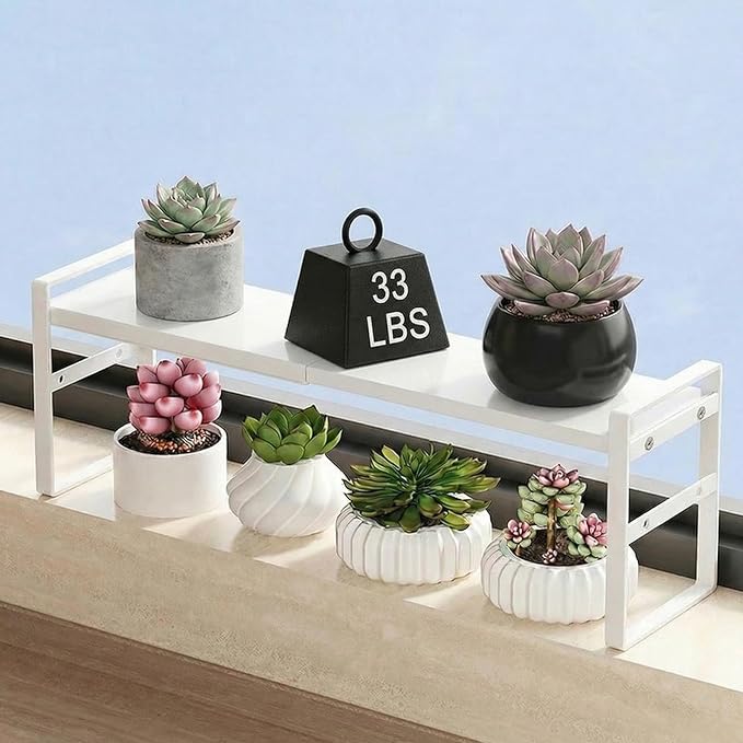Over Sink Shelves Expandable,Window Sill Shelf for Plants Small Tall Shelves Stackable Kitchen Organizer Shelves for Bathroom Kitchen Narrow Spaces Countertop by OFFKITSLY
