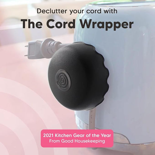 1-Pack Patented Heat-Resistant Cord Organizer for Appliances, Kitchen, Computers & More | Stick-On Cord Wrappers with Flexible Base, Secure Scalloped Edge, Black (3 x 1.5 Inches) - Image 2