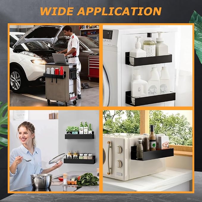 2 Pcs Magnetic Spray Can Holder with Hooks, Magnet Toolbox Holder, Wall Mounted Spray Bottle Rack, Paint Can Organizer, Tool Box Storage Rack for Garage, Mechanic, Workshop and Home - Image 7