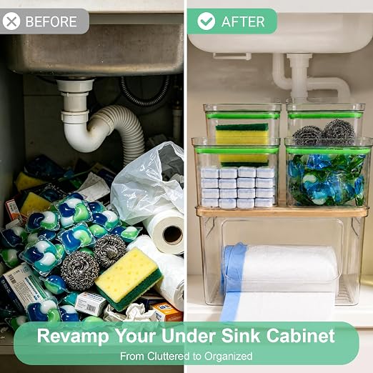 5-in-1 Trash Bag Dispenser, Laundry & Dishwasher Pods Storage Container | Space-Saving Under Sink Garbage Bag Dispenser for 13/30/33 Gallon Bags & Laundry Room Storage. Home Organization Must Haves! - Image 3
