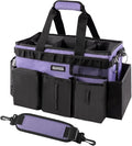 SCAVATA Wearable Cleaning Caddy Bag, Cleaning Caddy Supplies Organizer with Handle & Shoulder Straps for Housekeepers, Under Sink & Car Cleaning Tool Organizers with 4 Foldable Divider (Purple) by Tidyyourlife