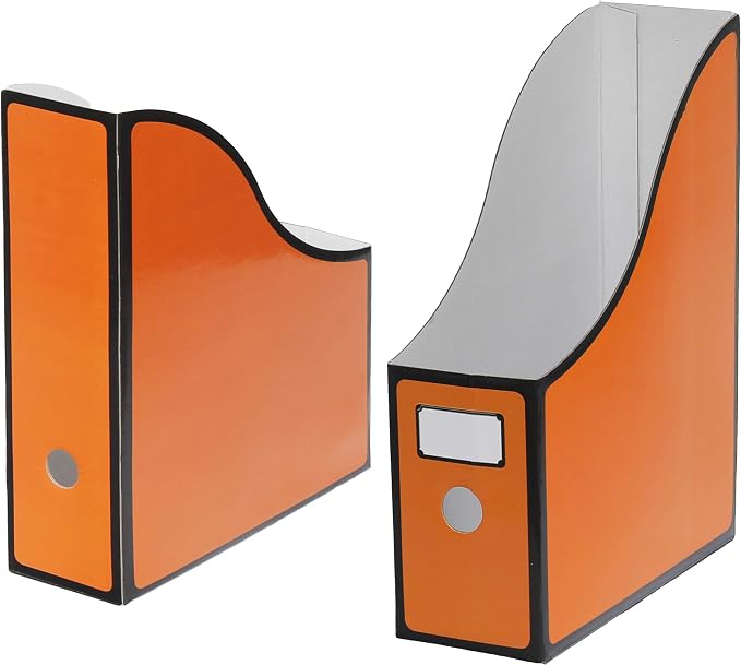 Simple Houseware 6-Pack Cardboard Magazine File Holder Box, Multicolor | Foldable Box Organizer with Label Slot - Image 5