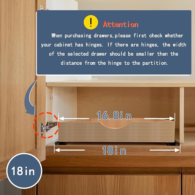 Pull Out Cabinet Drawers - 6x2 Size Options (12-23'W,18-21'D), Pre-Assembled with Soft Close Slides, Solid Beechwood, Easy Installation (18'W x 21'D) - Image 6