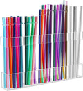 Malldii 9.5" Large Acrylic Straw Holder for Cabinet Door - Reusable Tumbler Straw Organizer Storage, Small Kitchen Accessories Container, Ultra Sticky Cupboard Door Mounted (Transparent) by Malldii