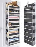 ULG Over The Door Organizer with 6 Large Pockets 12 Side Pockets, 50lbs Weight Capacity Door Hanging Organizer for Bedroom, Bathroom, Pantry, Nursery Storage, Dark Gray by ULG