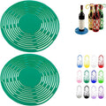Multi-Use Silicone Storage Bag & Organizer,Multifunctional Mesh Coaster,Silicone Wine Carrier,Reusable, Foldable, Portable Coaster for Wine Bottles, Cups, Hot Dishes,and Beverages(2pcs Dark Green) by Unknown
