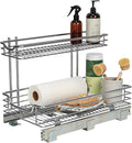 Household Essentials Glidez 2‑Tier Large Multipurpose Chrome‑Plated Steel Pull‑Out/Slide‑Out Under Sink Organizer, Chrome Finish by HouseholdEssentials