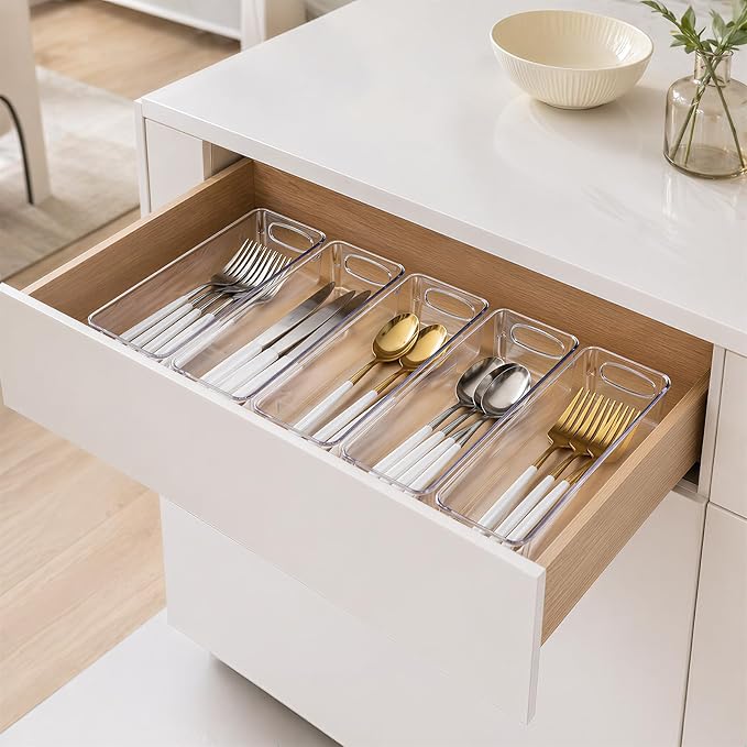 UFORU 10 Pack Clear Plastic Pantry Organizers and Storage with Handles | Non-slip Bottom Stability, Space-Saving Stackable Design, Clear Visibility, Thickened Plastic, Multi-Scene Storage Solutions - Image 7