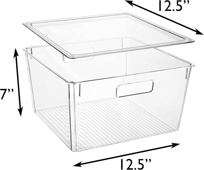 ClearSpace Plastic Storage Bins with Lids, Pantry Organizer, XL, 4 Pack | Plastic storage bins with lids for pantry organization and refrigerator storage - Image 6