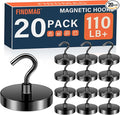 FINDMAG Black Magnetic Hooks, 110LB+ Magnet Hooks for Fridge, 20 Pack | Strong Heavy Duty Magnetic Hooks for Cruise Cabins, Cruise Essentials 2026 for Classroom, Ship, Fridge, Locker and Home by FINDMAG