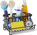 HapiRm Kitchen Sink Organizer, SUS304 Stainless Steel Rustproof Multifunctional Sink Caddy with Sponge Holder and Drain Tray for Kitchen Countertop (Black) by HapiRm
