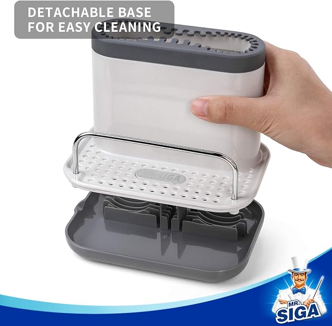 MR.SIGA Sink Caddy, Kitchen Sink Organizer Sponge Holder with Drip Tray | Kitchen sink caddy organizer, keeps sink tidy - Image 5