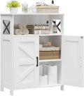 Homhedy Farmhouse Bathroom Storage Cabinet with Doors, Small Floor Cabinet | Toilet Paper Cabinet with Adjustable Shelf, Freestanding Storage Cabinet for Kitchen/Laundry/Living Room, 24"W, White by Homhedy
