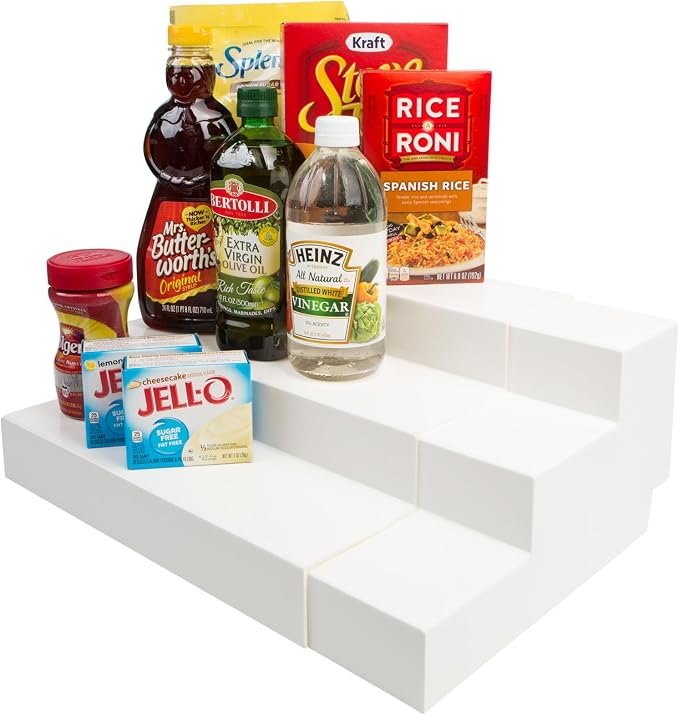 Dial Industries 3 Tier Expandable Kitchen Cabinet Shelf Organizer, Mega | Slides open to fit wide cabinets, Adds extra levels for canned goods and jars, Great for large pantries, cupboards or closets by DialIndustries