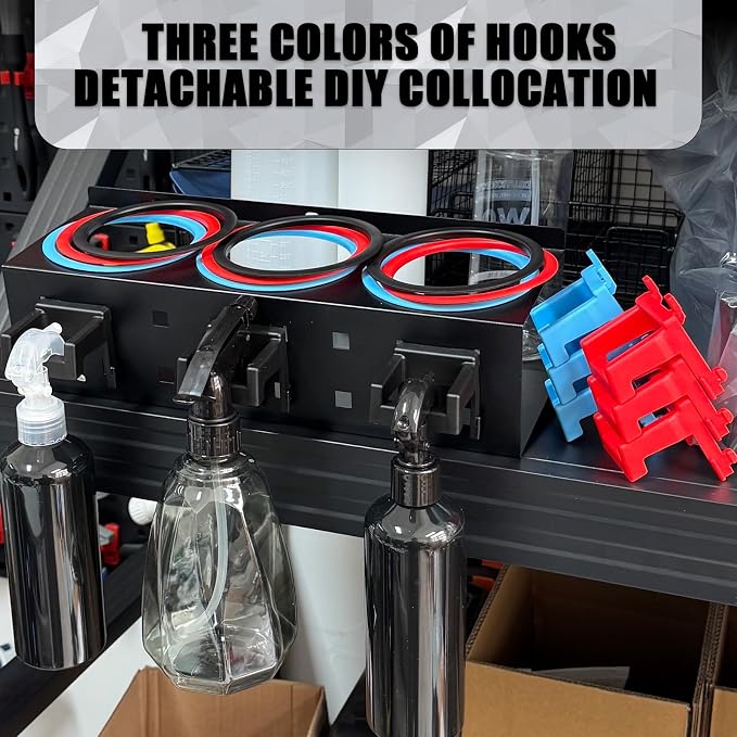 Spray Bottle Holder Rack Spray Can Organizer Storage Wall Mount 13“ - Image 4