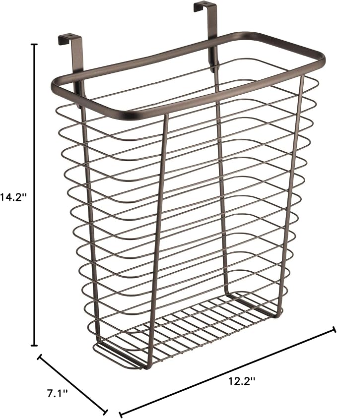 iDesign Steel Over-The-Cabinet Waste Basket or Storage Bin, The Axis Collection, 7.1" x 12.2" x 14.2", Bronze - Image 7
