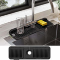 18 Inch Silicone Faucet Mat for Kitchen Sink Splash Guard – 2025 Upgraded Draining Mat with Water Tray Behind Faucet – Countertop Protectors to Catch Spills (Black, 17.7" x 5.5") by Unknown