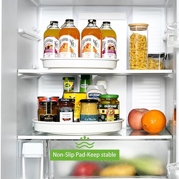 Amolliar Lazy Susan Turntable Organizer, Spice Rack Tray, White 10" 3 Pack | Metal Lazy Susan Orgainzer for Cabinet, Kitchen, Shelf, Fridge Organizer, Pantry Organizer and Storage, Under Sink Organizer - Image 2