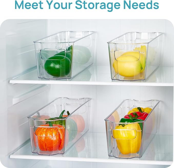 Vtopmart 4Pcs Clear Breastmilk Storage Bags Container in Freezer Fridge | BPA-free Plastic Storage Bins, For Breast Milk Baby Pouches Formula Bottles and Yogurts, In Freezer Fridge and Pantry - Image 6