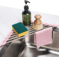 Tomorotec Triangle Foldable Dish Drying Rack, Small Roll-Up Stainless Steel Over Sink Drainer for Kitchen Sink Corner, Rustproof Multipurpose Organizer(Pink) | BPA-Free Food-Grade Silicone Edges Foldable Waterproof Rustproof Heavy-Duty Space Saver Heat... by Tomorotec