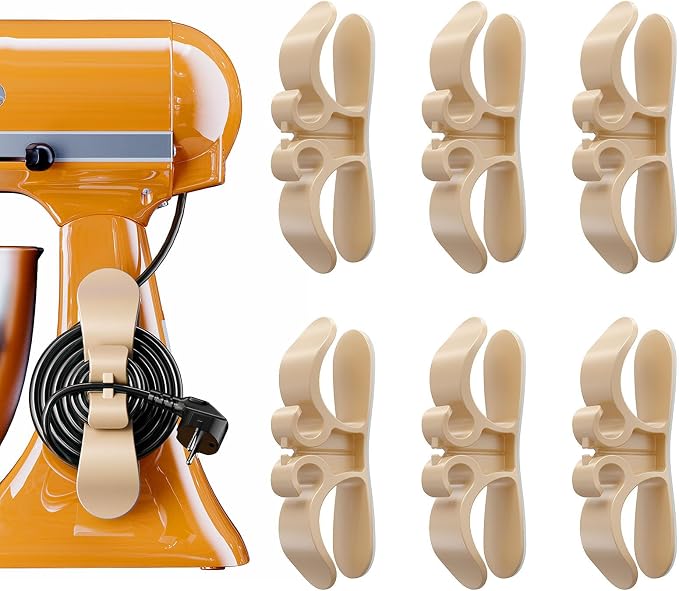 6 PCS Cord Organizer for Appliances, Upgraded Kitchen Appliance Cord Organizer Stick On Appliance Wire Organizer Wire Keeper for Kitchen Appliances Mixers, Coffee Maker, Pressure Cooker, Toasters by Searuodio