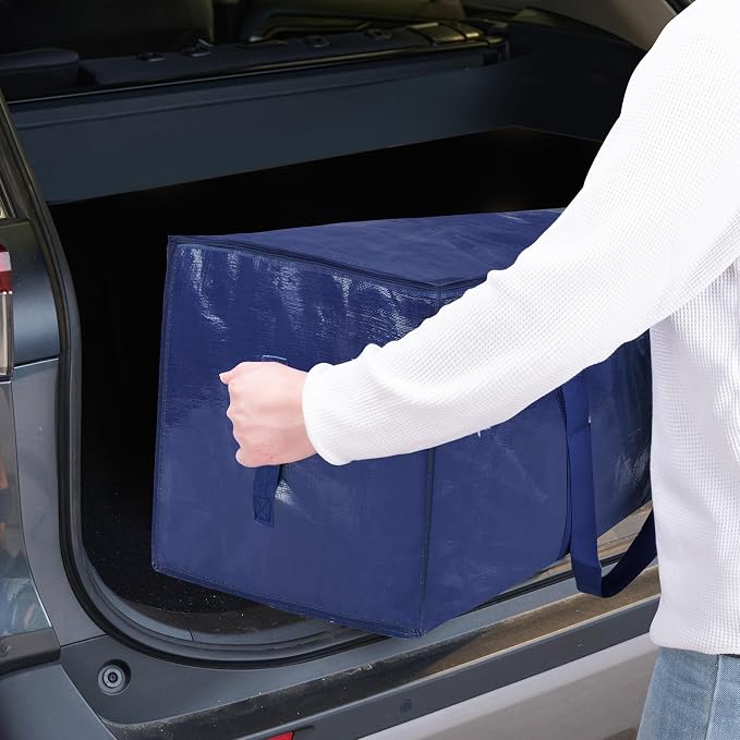 TICONN 8 Pack Extra Large Moving Bags Heavy Duty with Zippers & Carrying Handles, Durable Storage Bags Moving Boxes for Closet Organizers and Storage (8 Pack, Navy) - Image 10