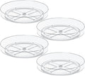 4 Pack 10 Inch Clear Lazy Susan Turntable Organizer for Cabinet, Non-Slip Acrylic Rotating Tray with Raised Edge, Spinning Spice Rack for Kitchen Pantry, Refrigerator, Vanity, Bathroom by Lulltou