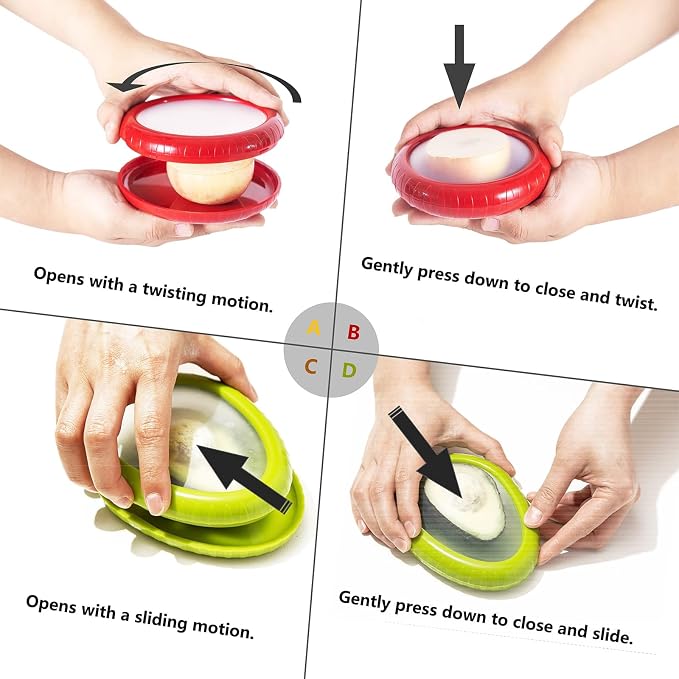 Avocado Saver & Onion Storage, 4Pcs Silicone Fresh Produce Holder | Keep avocados fresh! 4Pcs silicone holder for tomato, lemons, garlic & produce. Ideal fridge fruit vegetable containers. - Image 7