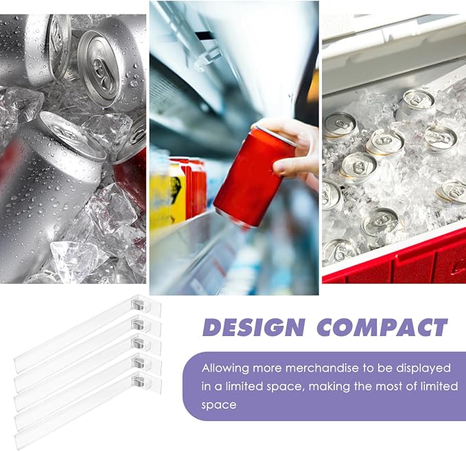 BESTYASH Automatic Drink Pusher for Fridge Spring Loaded Soda can Dispenser Rack Self-Pushing Beverage Organizer 5 Shelf Pushers for Supermarkets Convenience Stores Retail Displays - Image 4