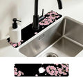 Faucet Mat for Kitchen Sink Romantic Cherry Blossoms Sink Splash Guard Behind Faucet Soft Diatom Mud Material Non-slip Easy to Clean for Bathroom & Kitchen 24"X5.5" by Unknown